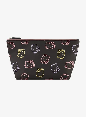 Hello Kitty Faces Neon Outline Cosmetic Travel Bag