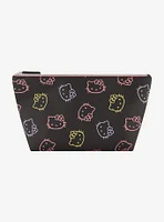 Hello Kitty Faces Neon Outline Cosmetic Travel Bag