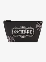 Beetlejuice Logo Spiderweb Cosmetic Travel Bag