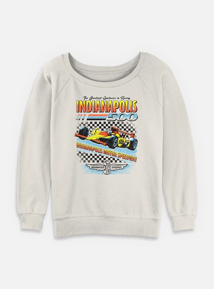 Indianapolis 500 Race Checker Womens Slouchy Sweatshirt