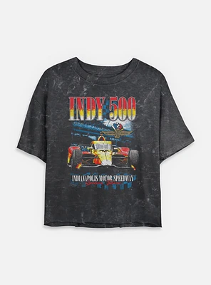 Indianapolis 500 Indy Crowd Mineral Wash Womens Crop T-Shirt