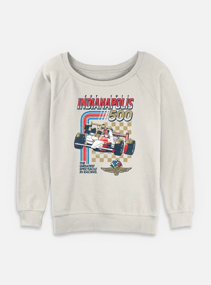 Indianapolis 500 Racing Stripes Womens Slouchy Sweatshirt