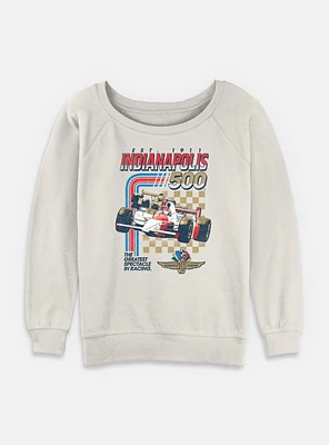 Indianapolis 500 Racing Stripes Womens Slouchy Sweatshirt