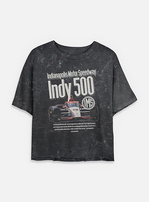 Indianapolis 500 Cover Ad Mineral Wash Womens Crop T-Shirt