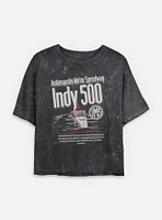 Indianapolis 500 Cover Ad Mineral Wash Womens Crop T-Shirt