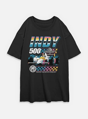 Indianapolis 500 Vintage Neon Womens Oversized T-Shirt