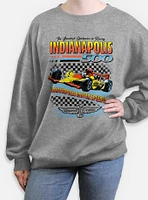 Indianapolis 500 Race Checker Womens Oversized Sweatshirt