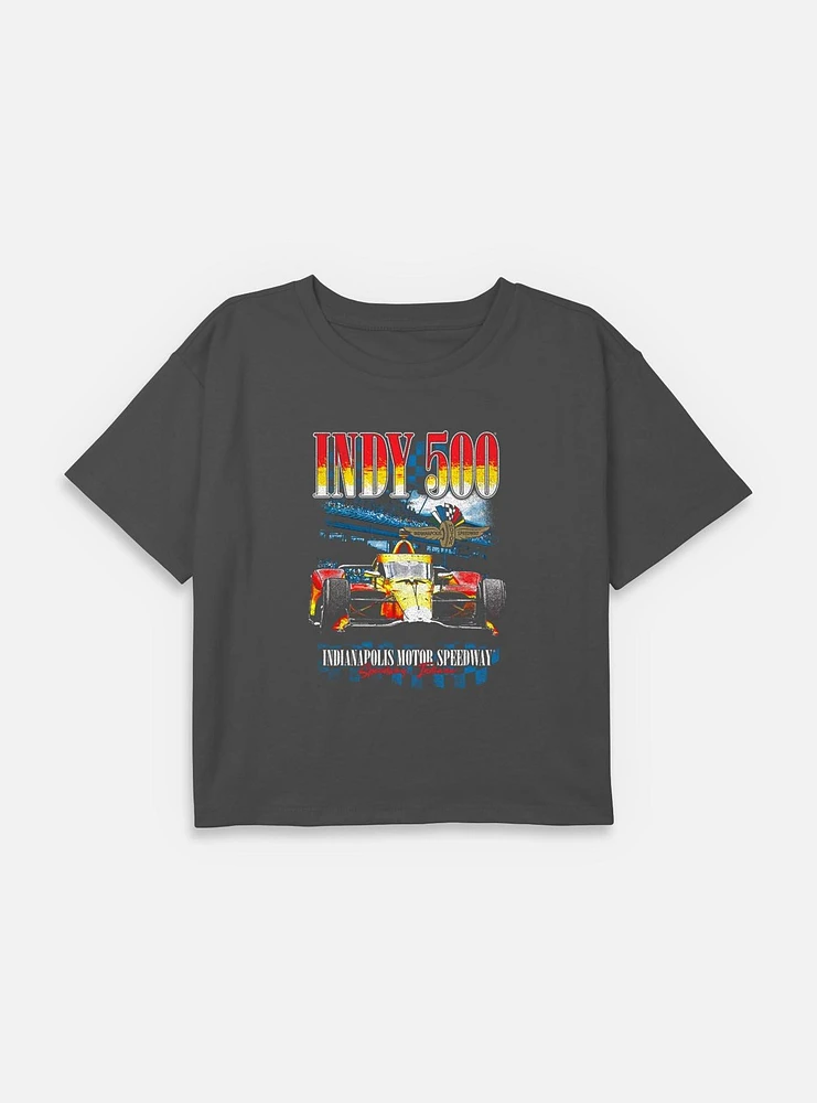 Indianapolis 500 Indy Crowd Youth Girls Boxy Crop T-Shirt