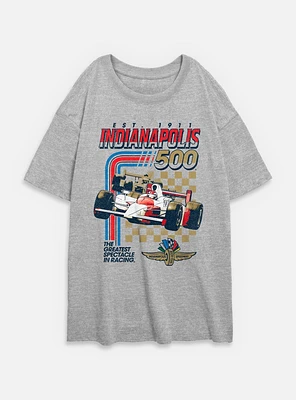 Indianapolis 500 Racing Stripes Womens Oversized T-Shirt