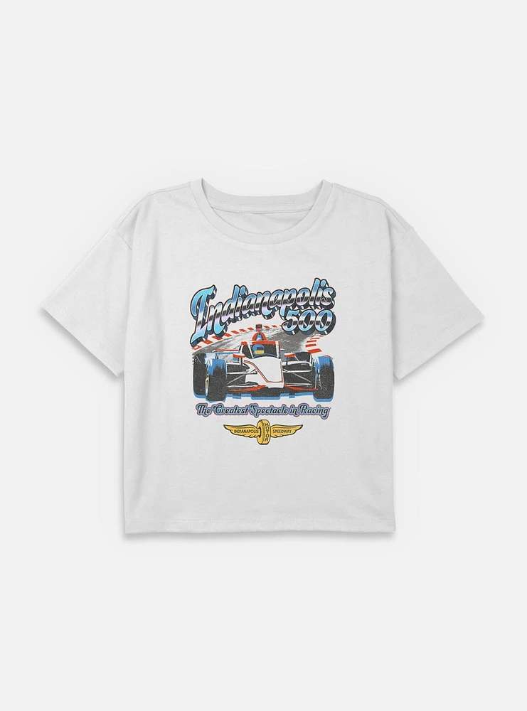 Indianapolis 500 Chrome Youth Girls Boxy Crop T-Shirt