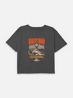 Indianapolis 500 Checkered Flags Racing Youth Girls Boxy Crop T-Shirt