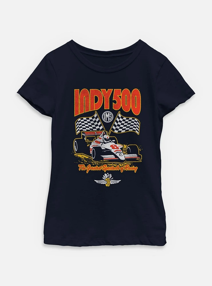 Indianapolis 500 Checkered Flags Racing Youth Girls T-Shirt