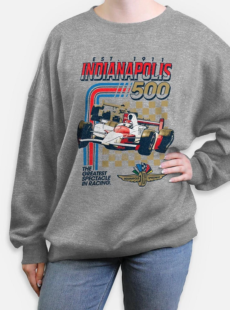 Indianapolis 500 Racing Stripes Womens Oversized Sweatshirt