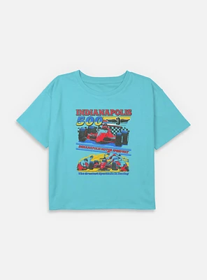 Indianapolis 500 Pit Stop Youth Girls Boxy Crop T-Shirt