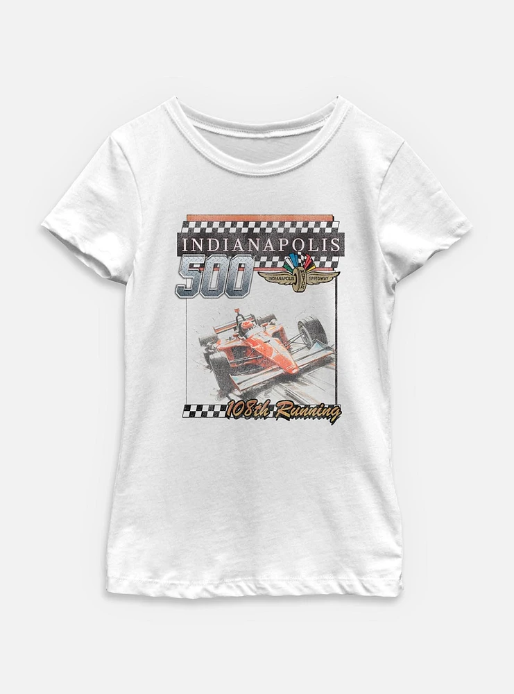 Indianapolis 500 108Th Running Youth Girls T-Shirt