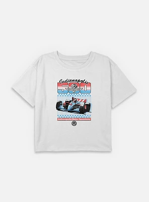 Indianapolis 500 Retro Sport Youth Girls Boxy Crop T-Shirt