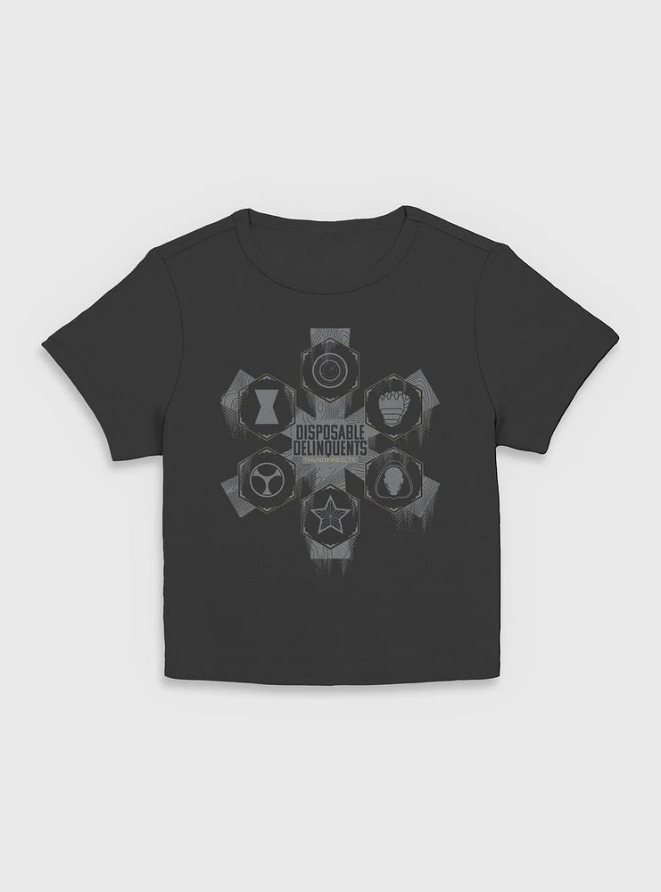 Marvel Thunderbolts* Disposable Delinquents Logos Women Baby T-Shirt