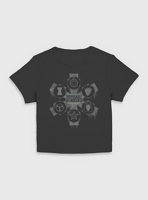 Marvel Thunderbolts* Disposable Delinquents Logos Women Baby T-Shirt
