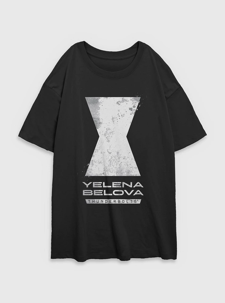 Marvel Thunderbolts* Yelena Belova Logo Womens Oversized T-Shirt