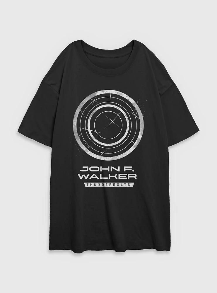 Marvel Thunderbolts* John Walker U.S. Agent Logo Womens Oversized T-Shirt