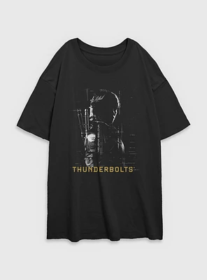 Marvel Thunderbolts* Yelena Silhouette Womens Oversized T-Shirt