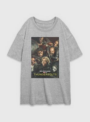 Marvel Thunderbolts* Team Poster Womens Oversized T-Shirt