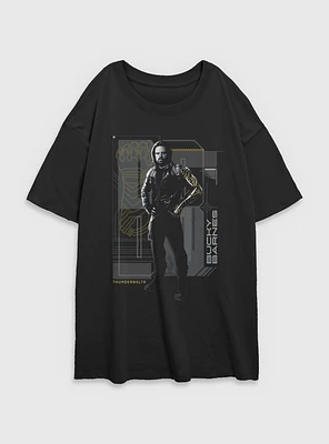 Marvel Thunderbolts* Bucky Barnes Winter Soldier Pose Womens Oversized T-Shirt