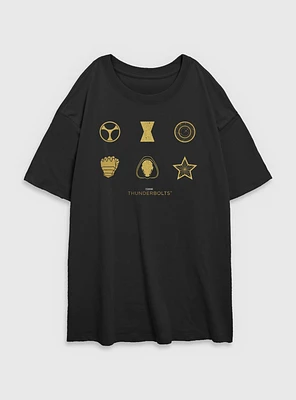 Marvel Thunderbolts* Member Icons Womens Oversized T-Shirt