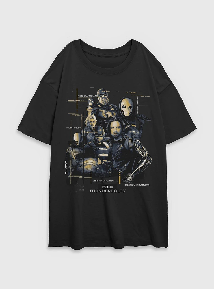 Marvel Thunderbolts* Team Pose Womens Oversized T-Shirt