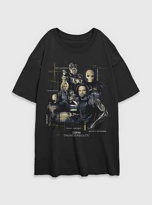 Marvel Thunderbolts* Team Pose Womens Oversized T-Shirt