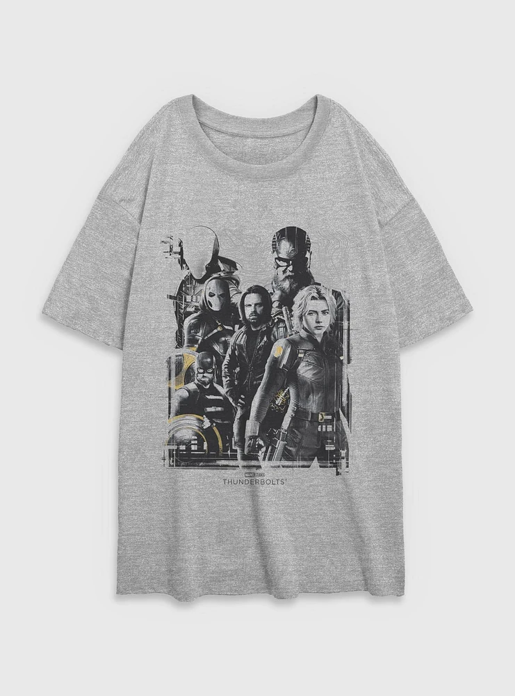 Marvel Thunderbolts* Group Womens Oversized T-Shirt