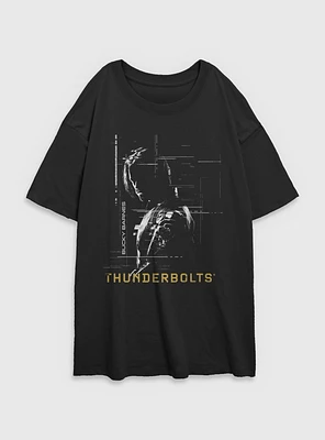 Marvel Thunderbolts* Bucky Barnes Winter Soldier Silhouette Womens Oversized T-Shirt