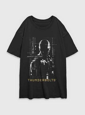Marvel Thunderbolts* John Walker U.S. Agent Silhouette Womens Oversized T-Shirt