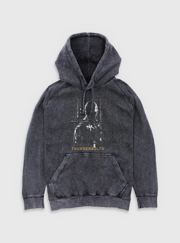 Marvel Thunderbolts* John Walker U.S. Agent Silhouette Mineral Wash Hoodie