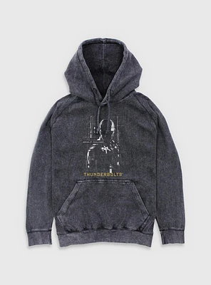 Marvel Thunderbolts* John Walker U.S. Agent Silhouette Mineral Wash Hoodie