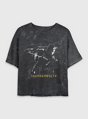 Marvel Thunderbolts* Taskmaster Silhouette Mineral Wash Womens Crop T-Shirt
