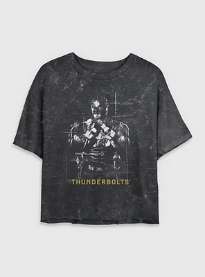 Marvel Thunderbolts* Red Guardian Silhouette Mineral Wash Womens Crop T-Shirt