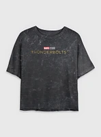 Marvel Thunderbolts* Logo Mineral Wash Womens Crop T-Shirt