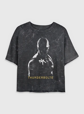 Marvel Thunderbolts* John Walker U.S. Agent Shadows Mineral Wash Womens Crop T-Shirt
