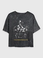 Marvel Thunderbolts* Red Guardian Shadows Mineral Wash Womens Crop T-Shirt