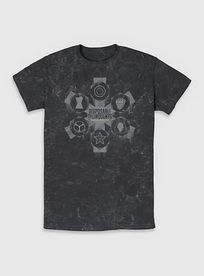 Marvel Thunderbolts* Disposable Delinquents Logos Mineral Wash T-Shirt