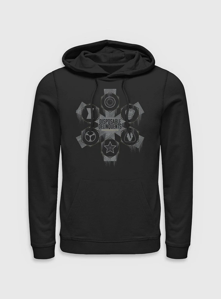 Marvel Thunderbolts* Disposable Delinquents Logos Hoodie