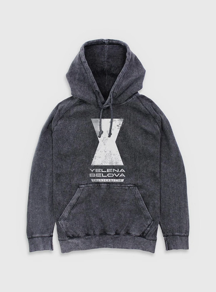 Marvel Thunderbolts* Yelena Belova Logo Mineral Wash Hoodie