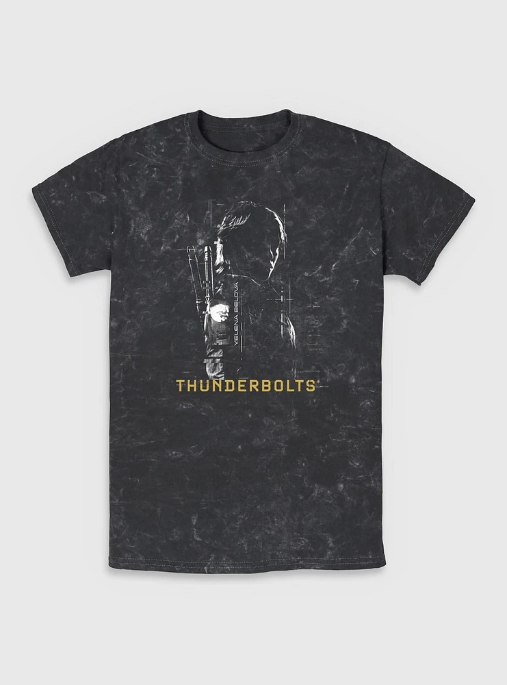 Marvel Thunderbolts* Yelena Silhouette Mineral Wash T-Shirt