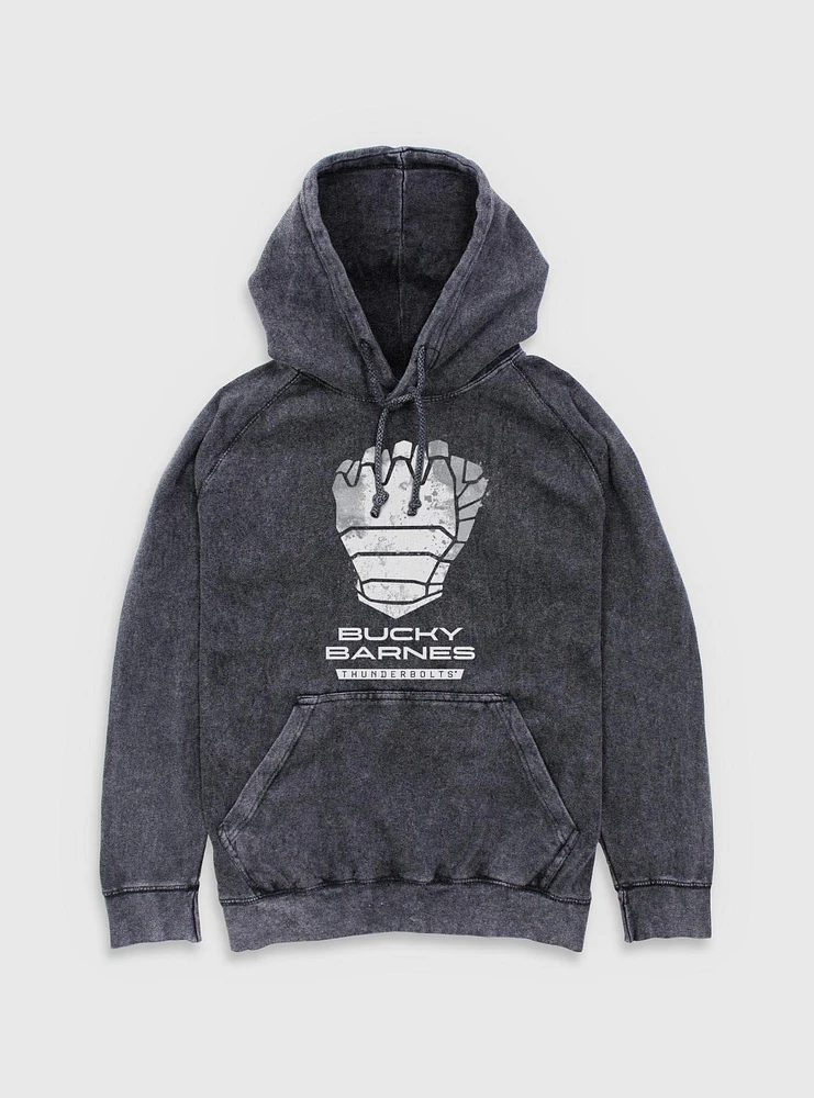 Marvel Thunderbolts* Bucky Barnes Winter Soldier Logo Mineral Wash Hoodie