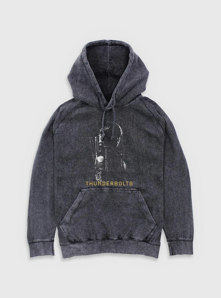 Marvel Thunderbolts* Yelena Silhouette Mineral Wash Hoodie