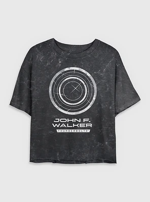 Marvel Thunderbolts* John Walker U.S. Agent Logo Mineral Wash Womens Crop T-Shirt