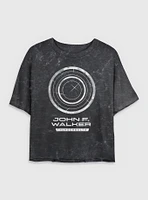 Marvel Thunderbolts* John Walker U.S. Agent Logo Mineral Wash Womens Crop T-Shirt
