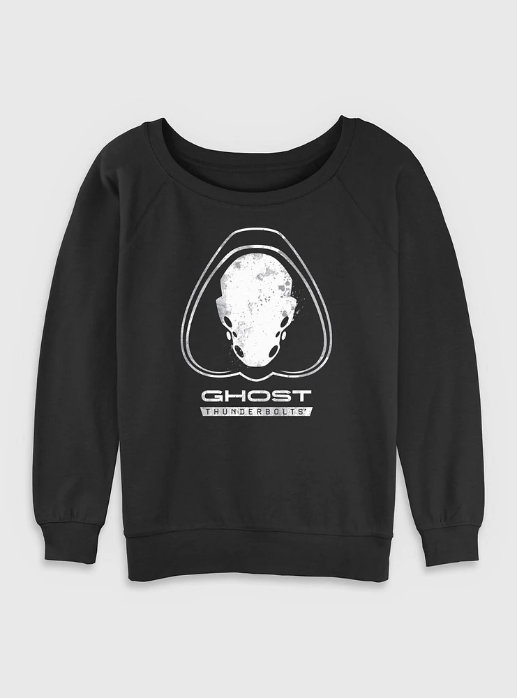 Marvel Thunderbolts* Ghost Logo Womens Slouchy Sweatshirt