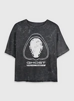 Marvel Thunderbolts* Ghost Logo Mineral Wash Womens Crop T-Shirt
